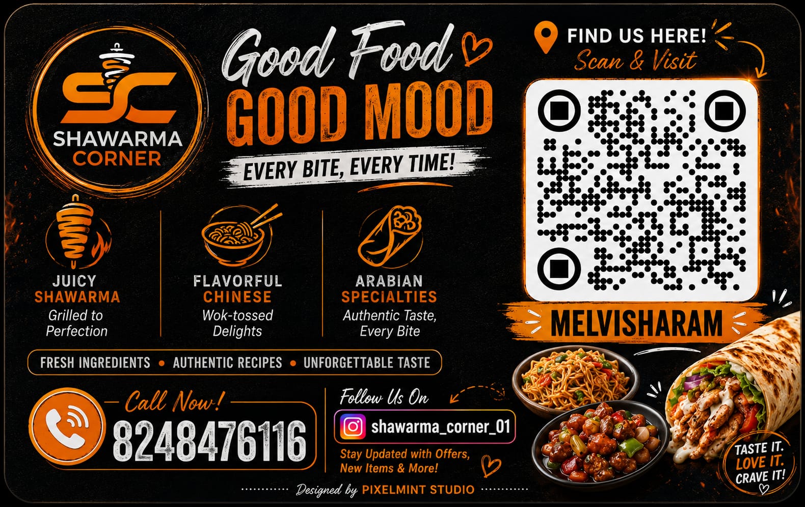 Shawarma Corner Promotional Menu Card